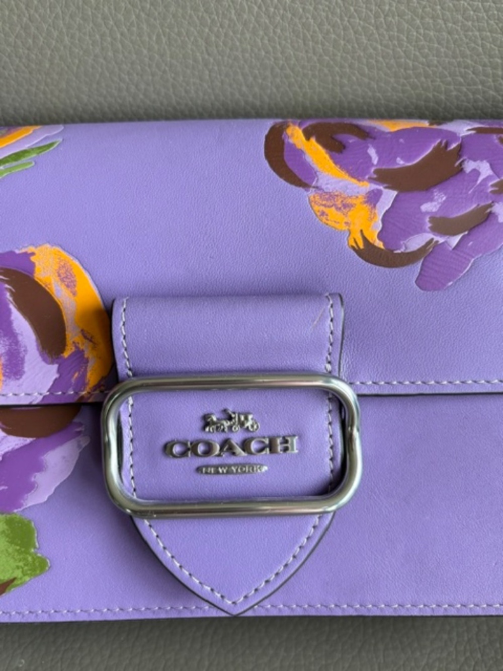 COACH Morgan Iris Multi Shoulder Bag with Rose Print lavender NWT - Picture 5 of 16